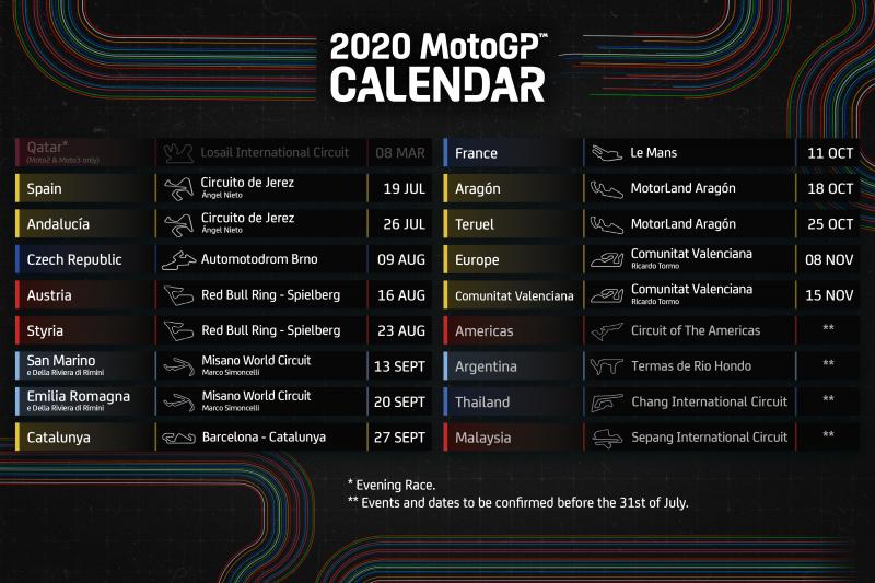 motogp 2020 calendar